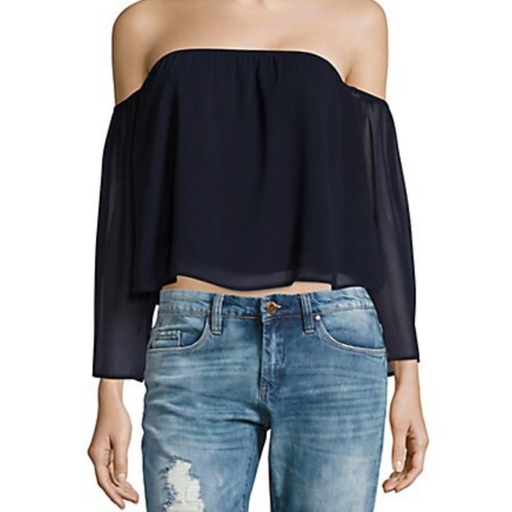 Lucca Couture Off The Shoulder Neckline Top - Medium - Coral